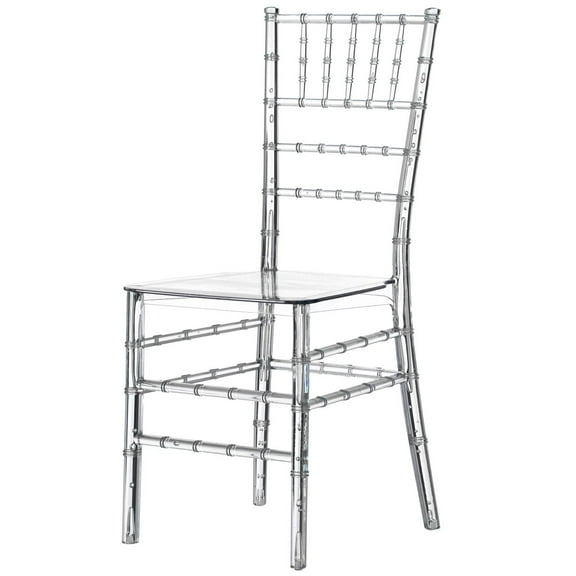 Fabulaxe QI004658.CL.4 Modern Acrylic Stackable Chiavari Dining Chair, Clear Party Chair, Ctystal Acrylic Chair for Events and Weddings, Set of 4