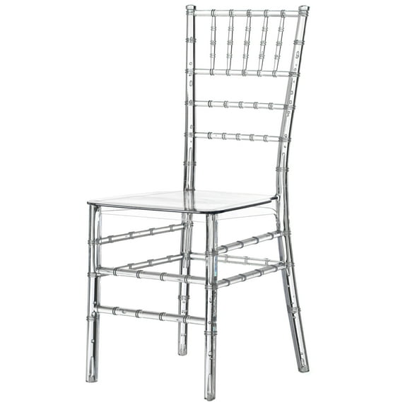 Fabulaxe QI004658.CL Modern Acrylic Stackable Chiavari Dining Chair, Clear Party Chair, Crystal Acrylic Chair for Events and Weddings, Single