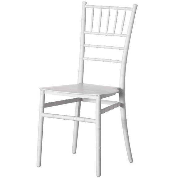 Fabulaxe QI004661.WT Modern White Stackable Chiavari Dining Chair, Seating for Dining, Events and Weddings, Party Chair, White, Single