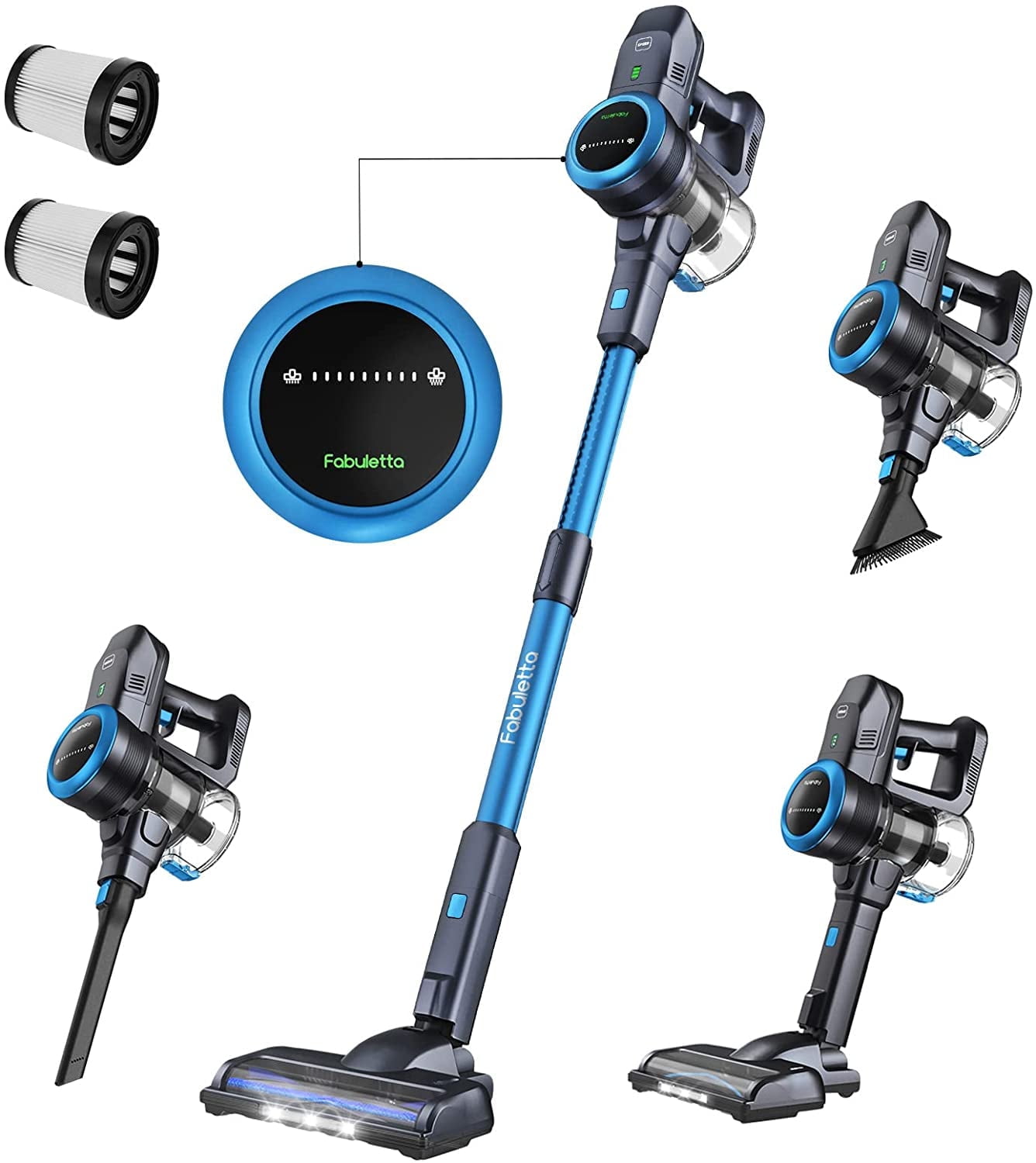 Fabuletta FSV001 Cordless Stick Vacuum Cleaner, Blue, 24Kpa