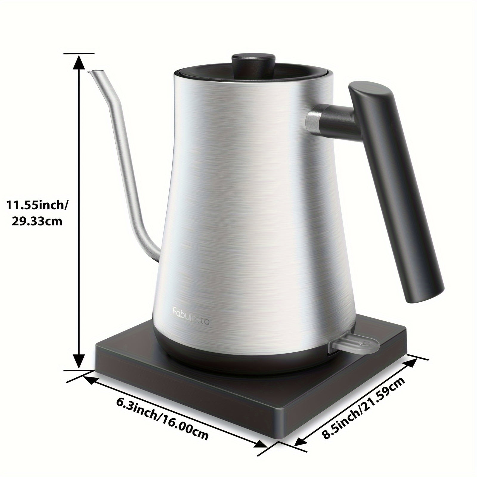 Fabuletta Electric Kettle (1 Liter), 1500 Watt BPA Free Gooseneck