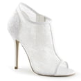 thumbnail image 1 of 5" Heel, Open Toe Bootie W/ Lace Overlay - Ivory Lace-Mesh, 11, 1 of 2