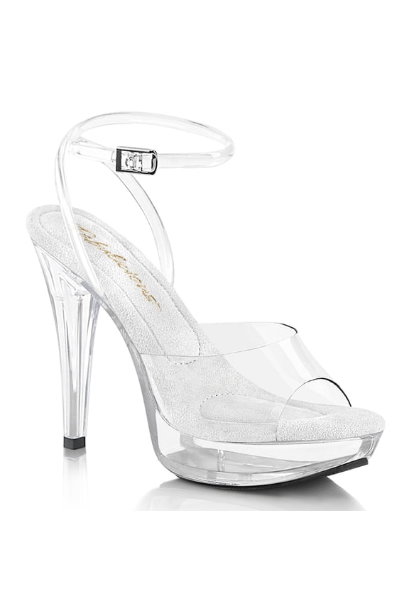 COCKTAIL-506 Women's 5" Heel Platform Wrap Around Ankle Strap Clear Sandal Shoes