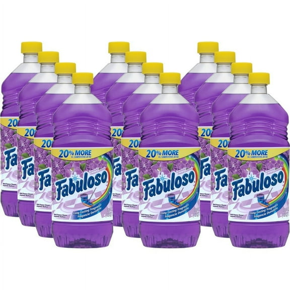 Fabuloso All-Purpose Cleaner - 33.8 fl oz (1.1 quart) - Lavender Scent - 12 / Carton - Lavender | Bundle of 5 Cartons