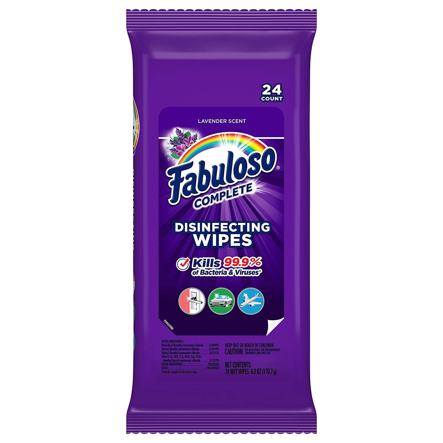 Fabuloso Complete Disinfecting Wipes, Lavender, 24 Ea, 2 Pack