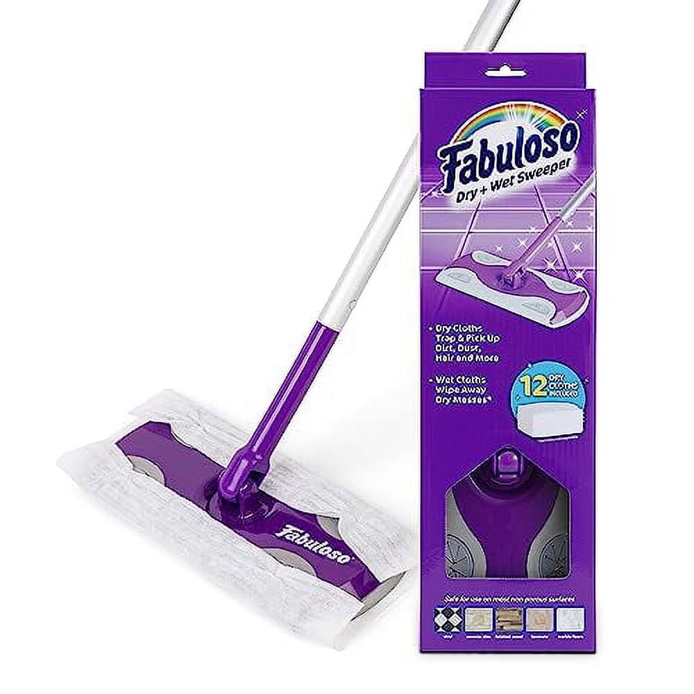 Fabuloso Dry and Wet Sweeper with Bonus 12 Dry Cleaning Pads Clean