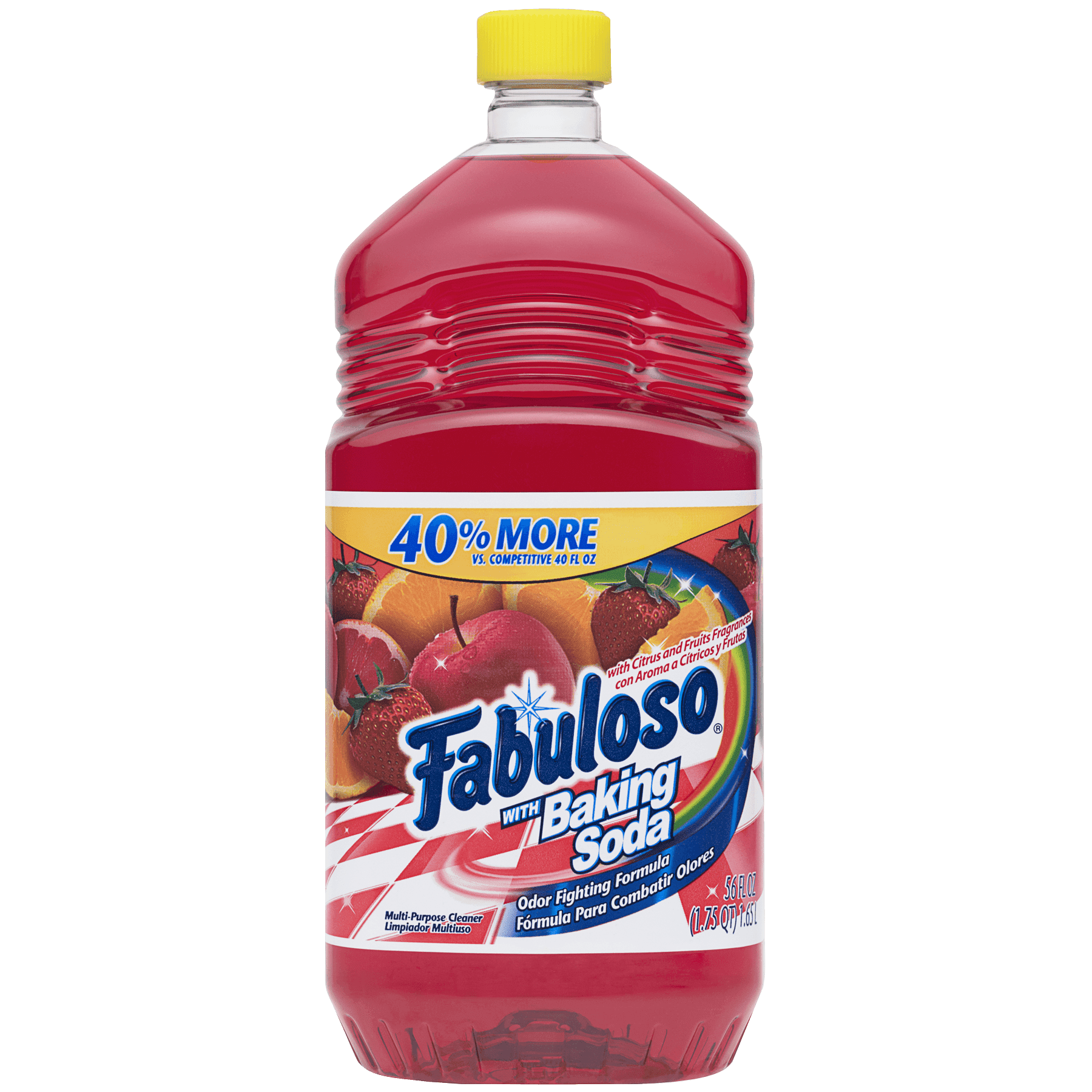 Fabuloso Multi-Purpose Cleaner, 2X Concentrated Formula, Citrus &amp; Fruits with Baking Soda, 56 oz