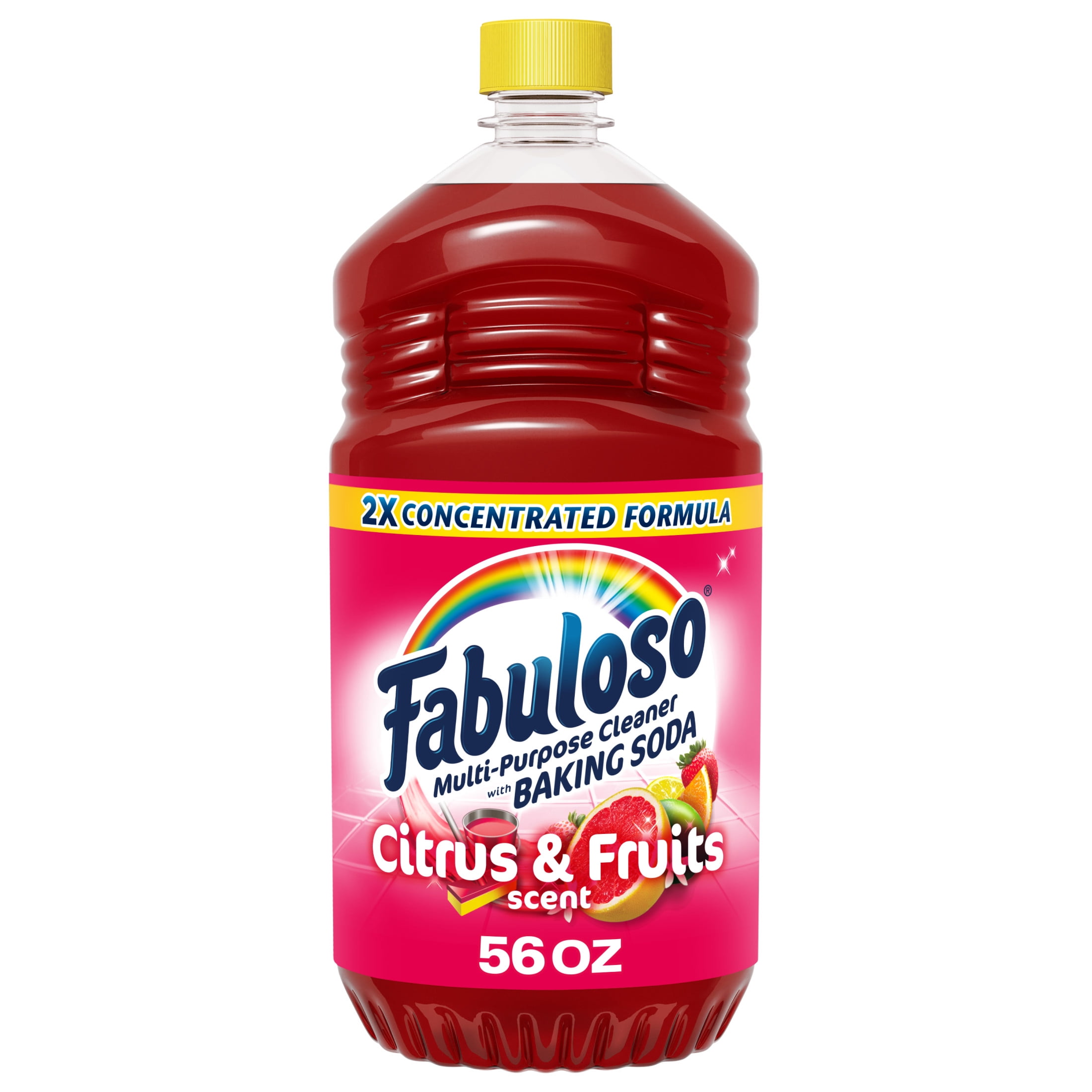 Fabuloso Multi-Purpose Cleaner, 2X Concentrated Formula, Citrus \u0026 Fruits with Baking Soda, 56 oz