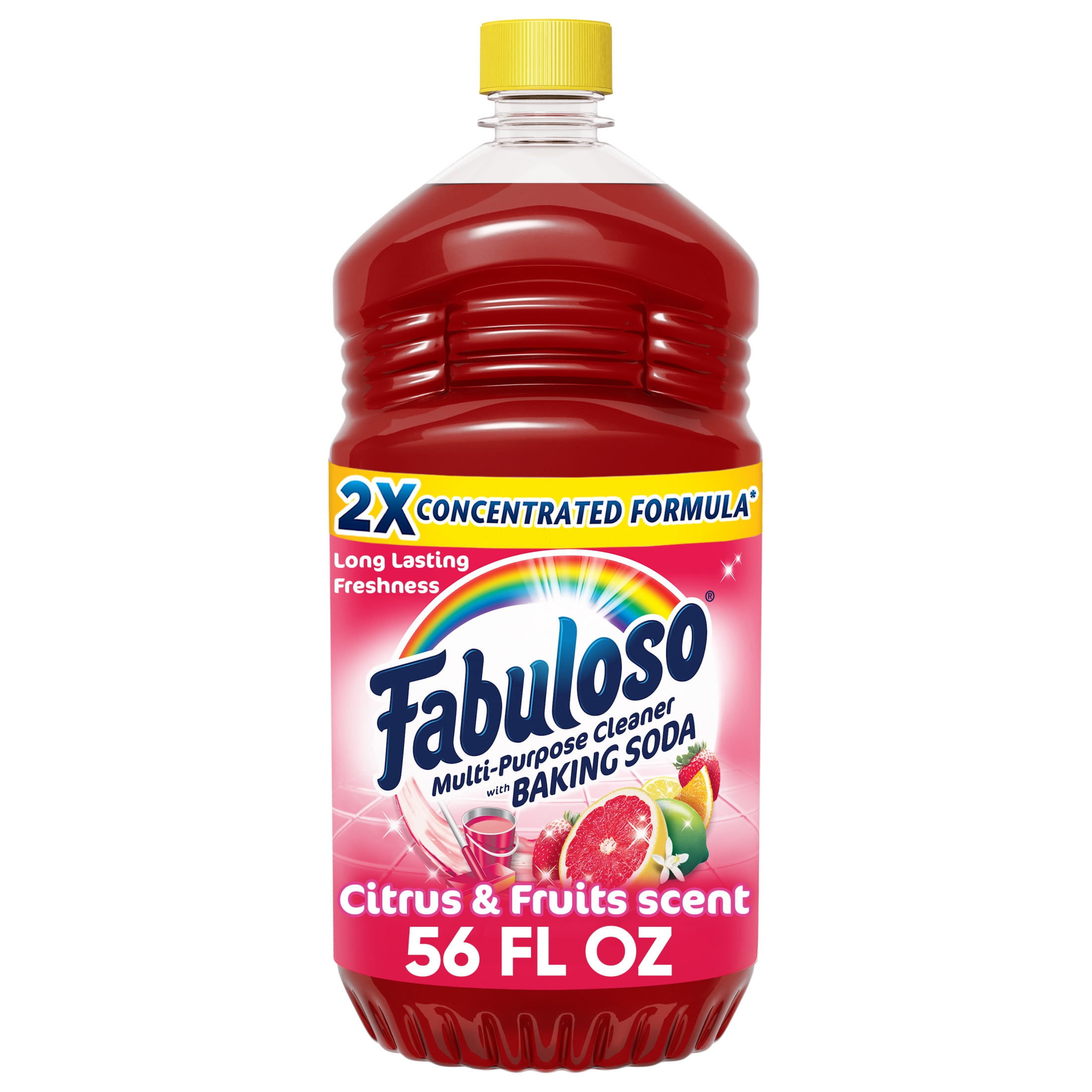 Fabuloso Multi-Purpose Cleaner, 2X Concentrated Formula, Citrus & Fruits with Baking Soda, 56 oz