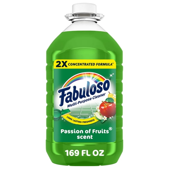 Fabuloso 2X Multi-Purpose Cleaner, No Rinse Floor Cleaner, Passion of Fruits Scent, 169 fl oz