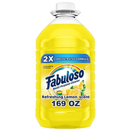 Fabuloso Multi-Purpose Cleaner, 2X Concentrated Formula, Refreshing Lemon Scent, 169 oz