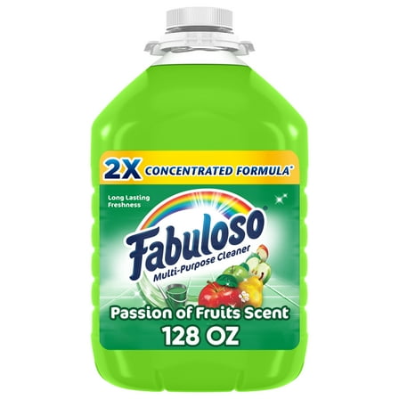Fabuloso Multi-Purpose Cleaner, 2X Concentrated Formula, Passion of Fruits Scent, 128 oz