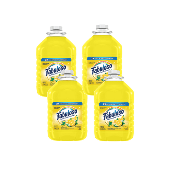 Fabuloso Multi-Purpose Cleaner 2x Concentrated Formula, Refreshing Lemon Scent - 128 fl oz - 4 Pack