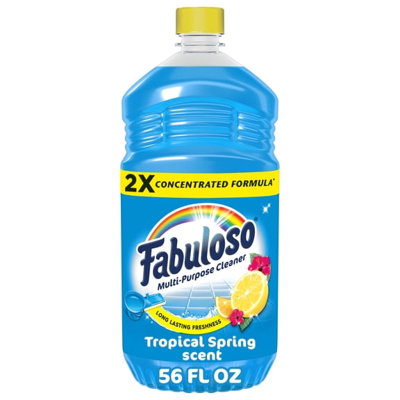 Fabuloso 2X Multi-Purpose Cleaner, No Rinse Floor Cleaner, Tropical Spring Scent, 56 fl oz