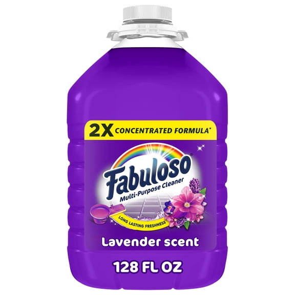 Fabuloso 2X Multi-Purpose Cleaner, No Rinse Floor Cleaner, Lavender Scent, 128 fl oz