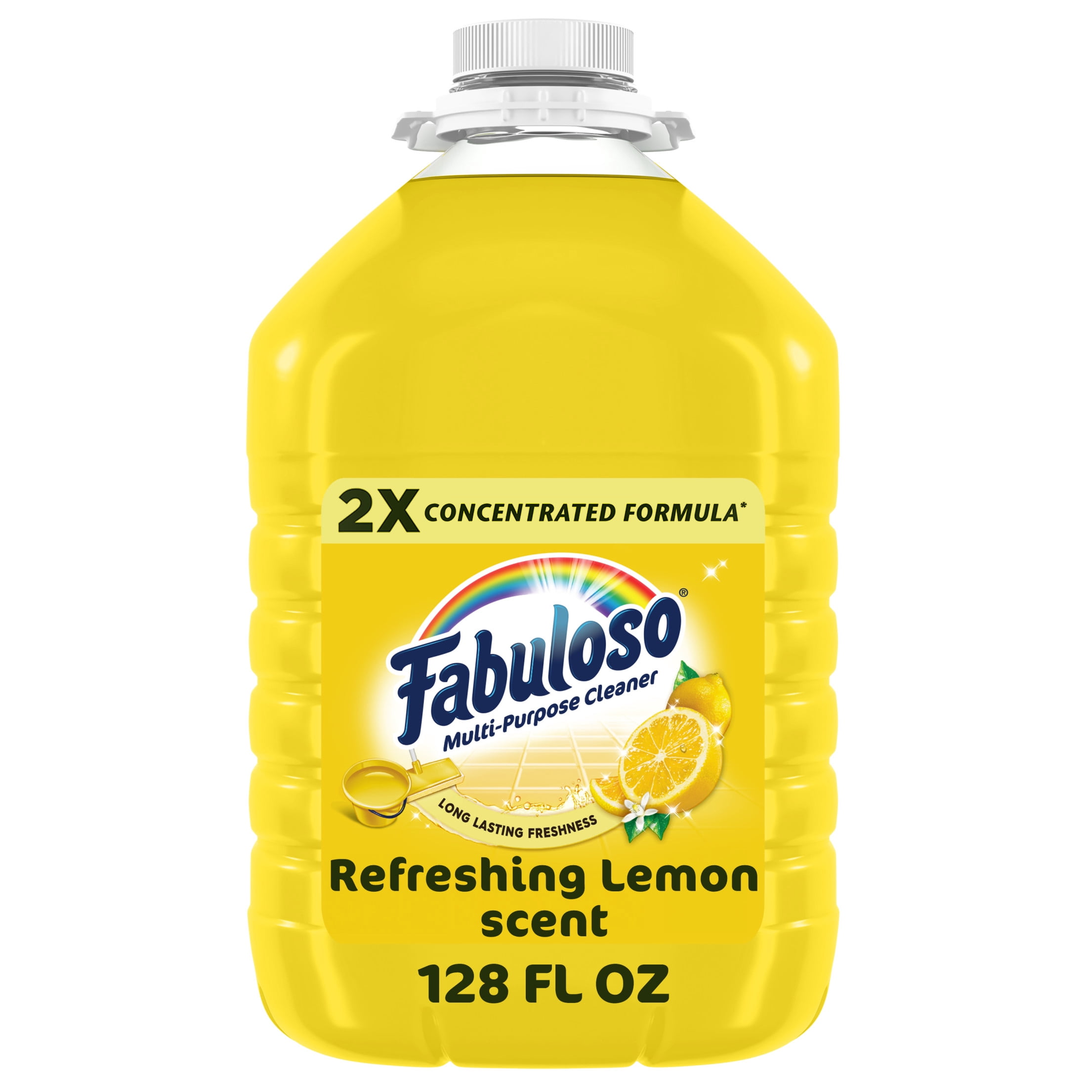Fabuloso 2X Multi-Purpose Cleaner, No Rinse Floor Cleaner, Refreshing Lemon Scent, 128 fl oz