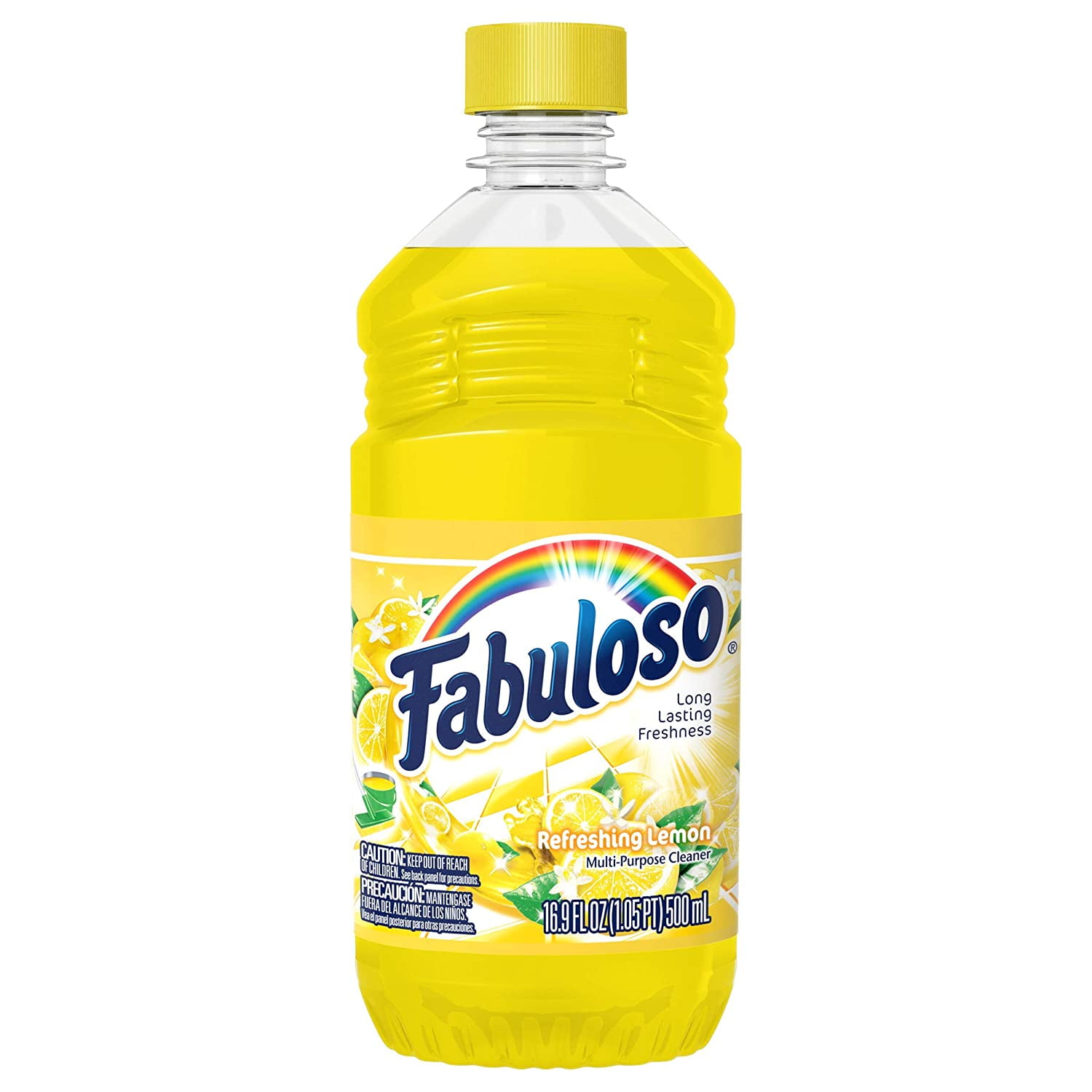 Fabuloso All Purpose Cleaner, Lemon, Bathroom Cleaner, Toilet Cleaner, Floor Cleaner, Shower and Glass Cleaner, Mop Cleanser, Kitchen Pots and Pans Degreaser, 16.9oz (Pack of 24) (MX06285A)