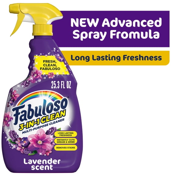 Fabuloso 3-in-1 Clean Spray, Multi-Purpose Cleaner, Lavender Scent, 25.3 fl oz
