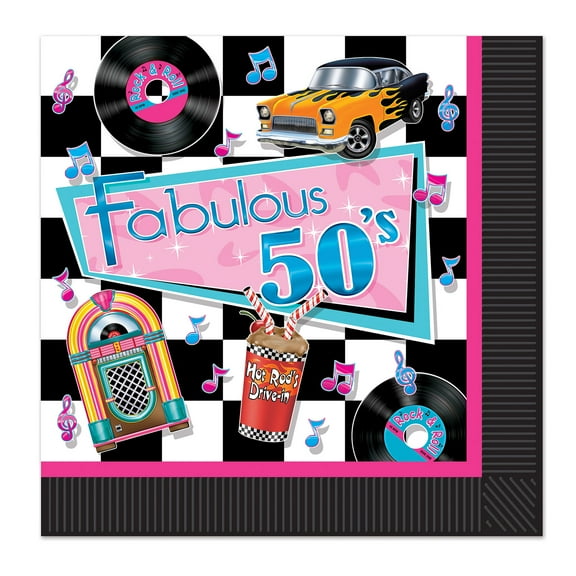 Fabulous 50s Luncheon Napkins (16 Count)