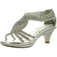 thumbnail image 1 of Fabulous Angel-37K Kids Little Girls Bling Rhinestone Platform Dress Heels Sandals, 1 of 4