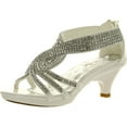 thumbnail image 1 of Fabulous Angel-37K Little Girls Bling Rhinestone Platform Dress Heels Sandals, 1 of 4