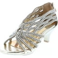 thumbnail image 1 of Fabulous Angel76 Kids Rhinestone Cut Out Starppy Platform Low Heel Dress Sandals, 1 of 7
