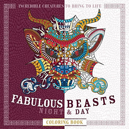 Pre-Owned Fabulous Beasts Night &amp; Day Coloring Book, 9781438009391, 1438009399, Paperback, Clr Csm edition