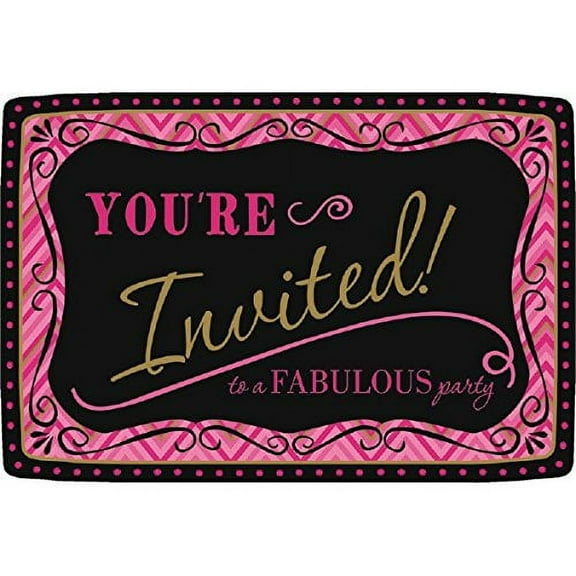 Fabulous Birthday Bash Postcard Invitations Party Supply, Paper, 4" x 10" x 11", Pack of 20