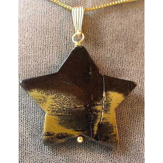 Fabulous Dendritic Jasper Star & 14Kgf Pendant! 6918F