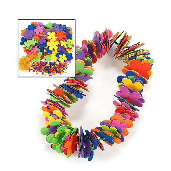 Fabulous Foam Flower Leis - Craft Kits - 12 Pieces