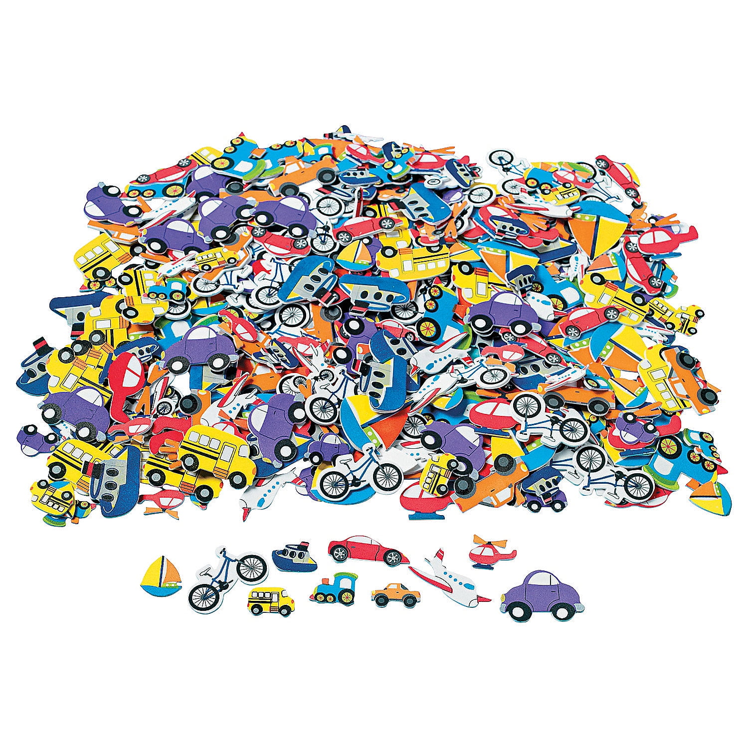 Fabulous Foam Self-Adhesive Transportation Shapes, Craft Supplies, Regular, Foam Shapes, Other, 500 Pieces, Assorted