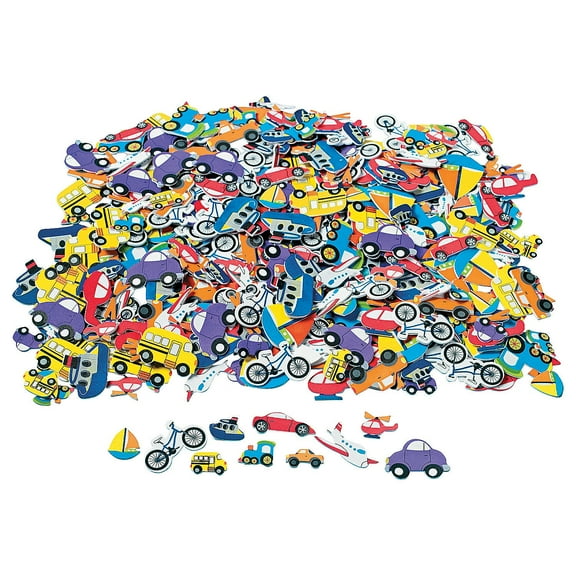 Fabulous Foam Self-Adhesive Transportation Shapes, Craft Supplies, Regular, Foam Shapes, Other, 500 Pieces, Assorted