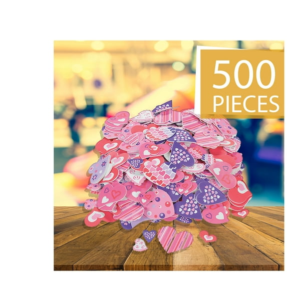 Fabulous Foam Self-Adhesive Valentine Heart Shapes, Craft Supplies, Regular, Foam Shapes, Valentine's Day, 500 Pieces, Assorted