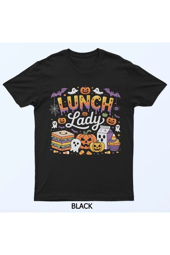 Fabulous Lunch Lady Funny Ghost Pumpkin Halloween Costume T-Shirt
