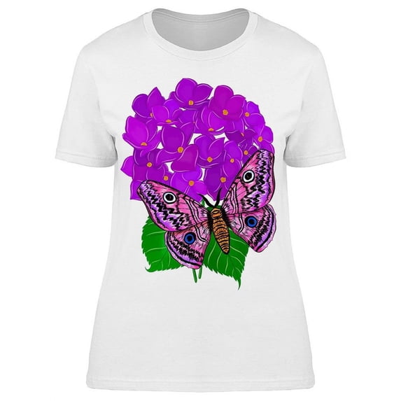 Fabulous Pink/purple Moth T-Shirt Women -Image by Shutterstock, Female Small
