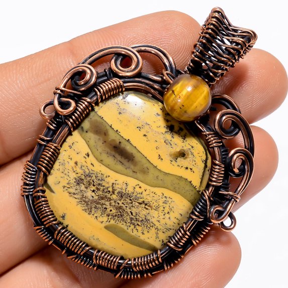 Fabulous Top Grade Qualite 100% Natural Ruby Fuchsite Oval Shape Vintage Style Handmade Jewelry 925 Steling Silver Pendant 2.1" WSJ-4823