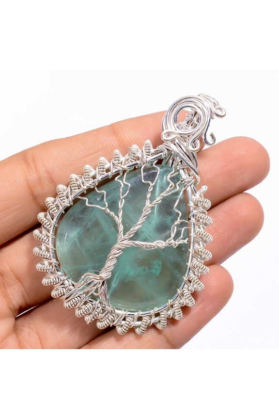 Fabulous Top Grade Qualite 100% Natural Ruby Zoisite Oval Shape Vintage Style Handmade Jewelry 925 Steling Silver Pendant 2.5" WSJ-4921