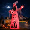 thumbnail image 1 of Faburo 12 ft Halloween Inflatable Ghost with Skull and Bleeding Eyeball, Outdoor Blow Up Yard Decoration for Party and Garden, 1 of 9