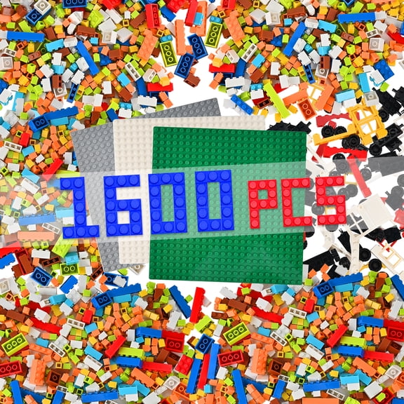 Faburo 1600 PCS Building Bricks Set, Classic Bulk Building Blocks Compatible with All Major Brands, Creative STEM Construction Toy Gift for Kids