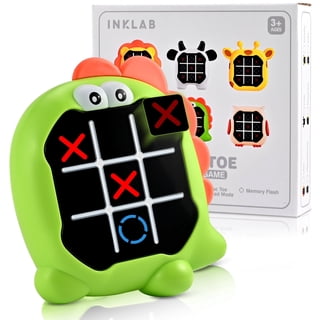 Faburo Electronic Tic Tac Toe Game for Kids, 3-in-1 Handheld Travel Game with Memory Challenge & AI Battle Mode, Portable Brain Teaser Educational Toy for Boys Girls Ages 4-12