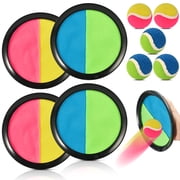 Faburo Toss and Catch Ball Game Set with 4 Paddles & 5 Balls, Outdoor Beach Games for Kids & Adults, Yard Lawn Toys
