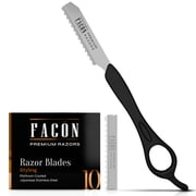 Facón Professional Hair Styling Thinning Texturizing Cutting Feather Razor + 10 Replacement Blades