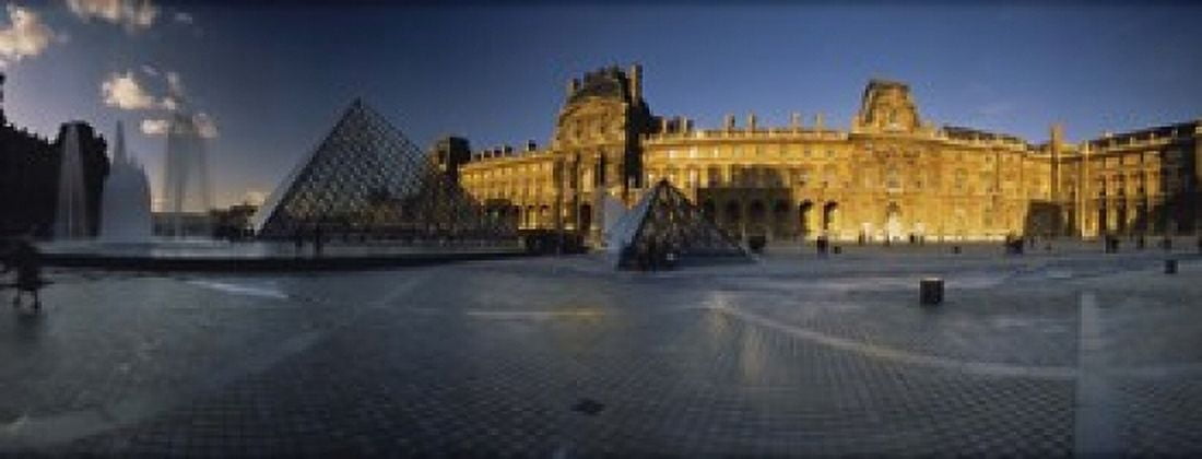 Facade Of A Museum Musee Du Louvre Paris France Canvas Art - Panoramic Images (15 x 6)