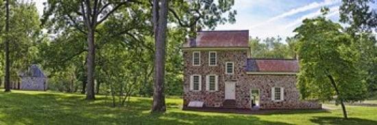 Facade of a building Washingtons Headquarters Valley Forge National Historic Park Philadelphia Pennsylvania USA Canvas Art - Panoramic Images (36 x 12)
