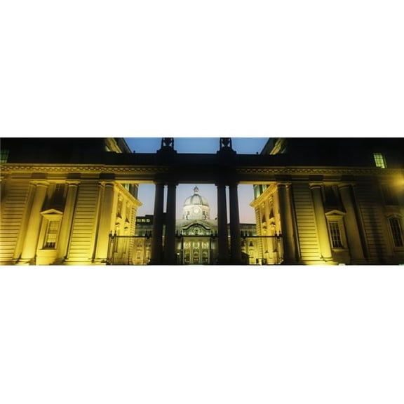 Facade of A Government Building Lit Up At Night Leinster House Dublin Republic of Ireland Poster Print