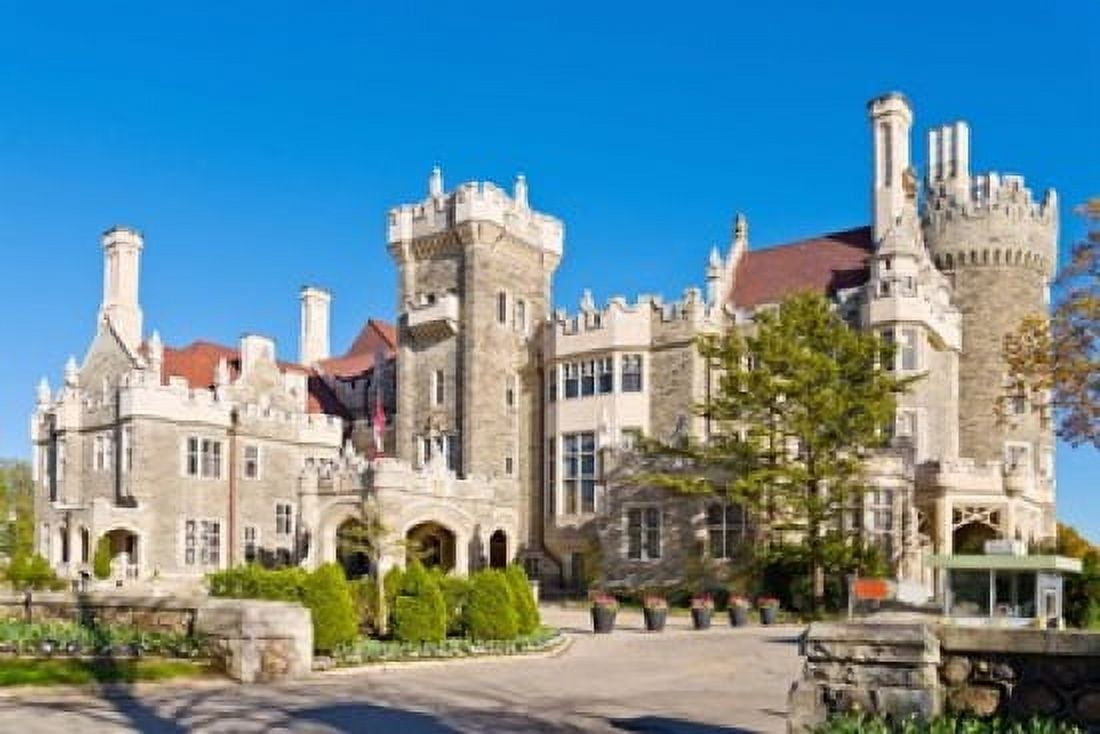 Facade of Casa Loma Toronto Ontario Canada Canvas Art - Panoramic Images (36 x 24)