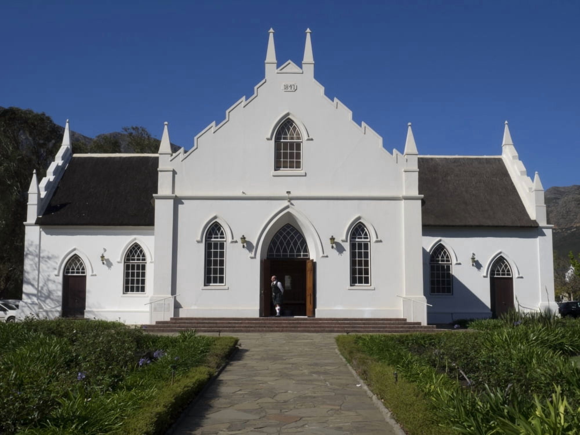 Facade of Dutch Reformed Church Huguenot Street Franschhoek Western Cape Province South Africa Canvas Art - Panoramic Images (12 x 16)