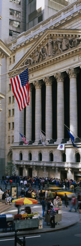 Facade of New York Stock Exchange Manhattan New York City New York State USA Canvas Art - Panoramic Images (36 x 12)