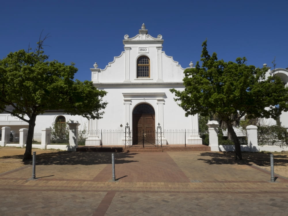 Facade of Rhenish Mission Church Stellenbosch Western Cape Province South Africa Canvas Art - Panoramic Images (12 x 16)
