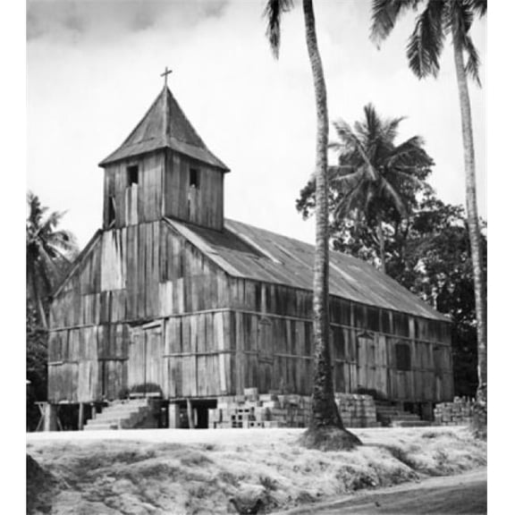 Facade of a Protestant Mission Church Vohipeno Madagascar Poster Print - 18 x 24 in.